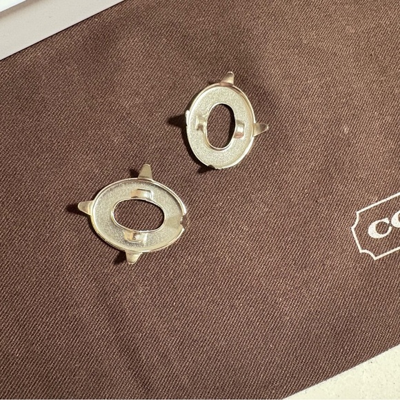 2 pieces NICKEL Vintage Coach Turnlock Faces Replacement Parts Hardware - Picture 4 of 10